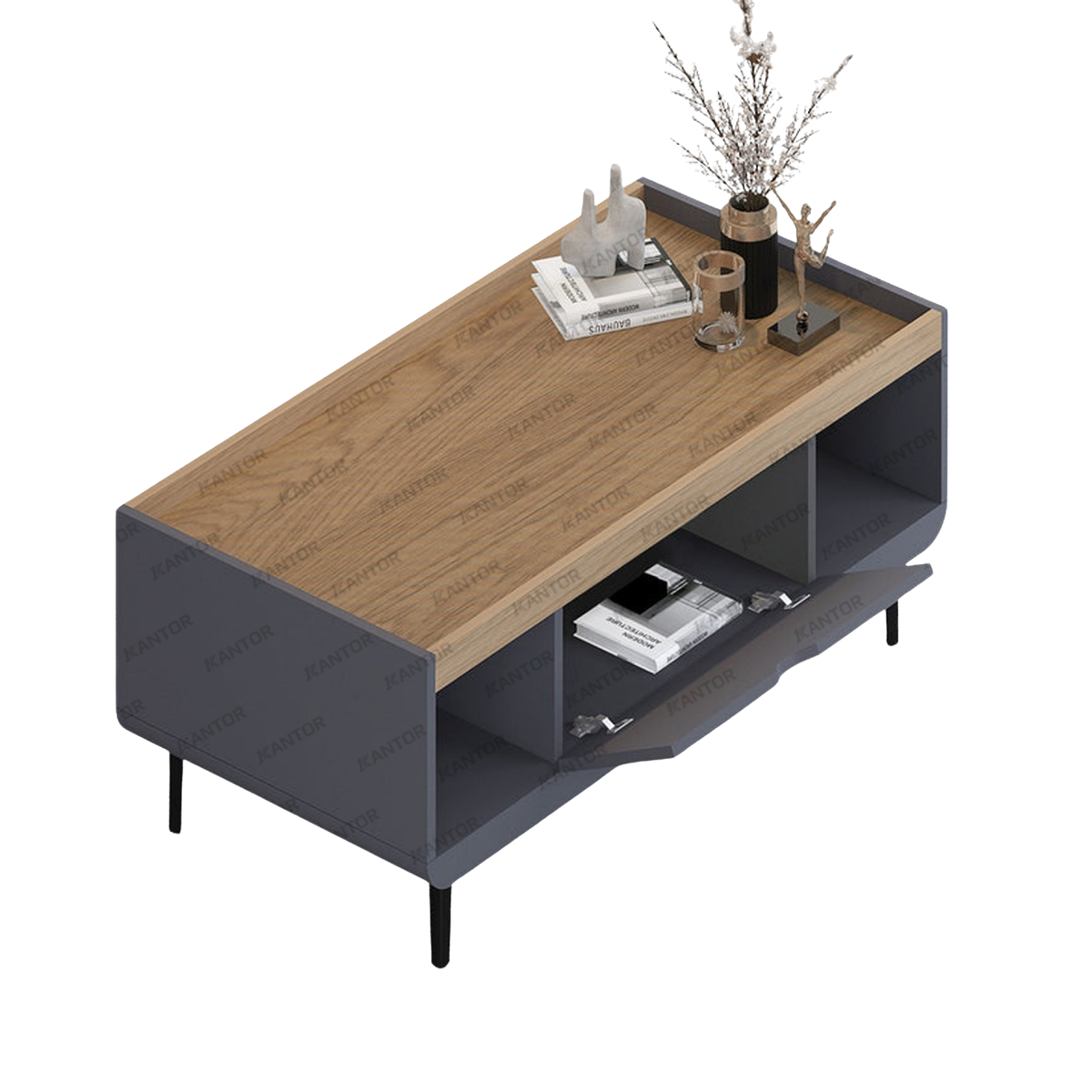 Coffee table elegan dengan kombinasi warna Light Wood Grain minimalis – Tersedia di Satu Kantor