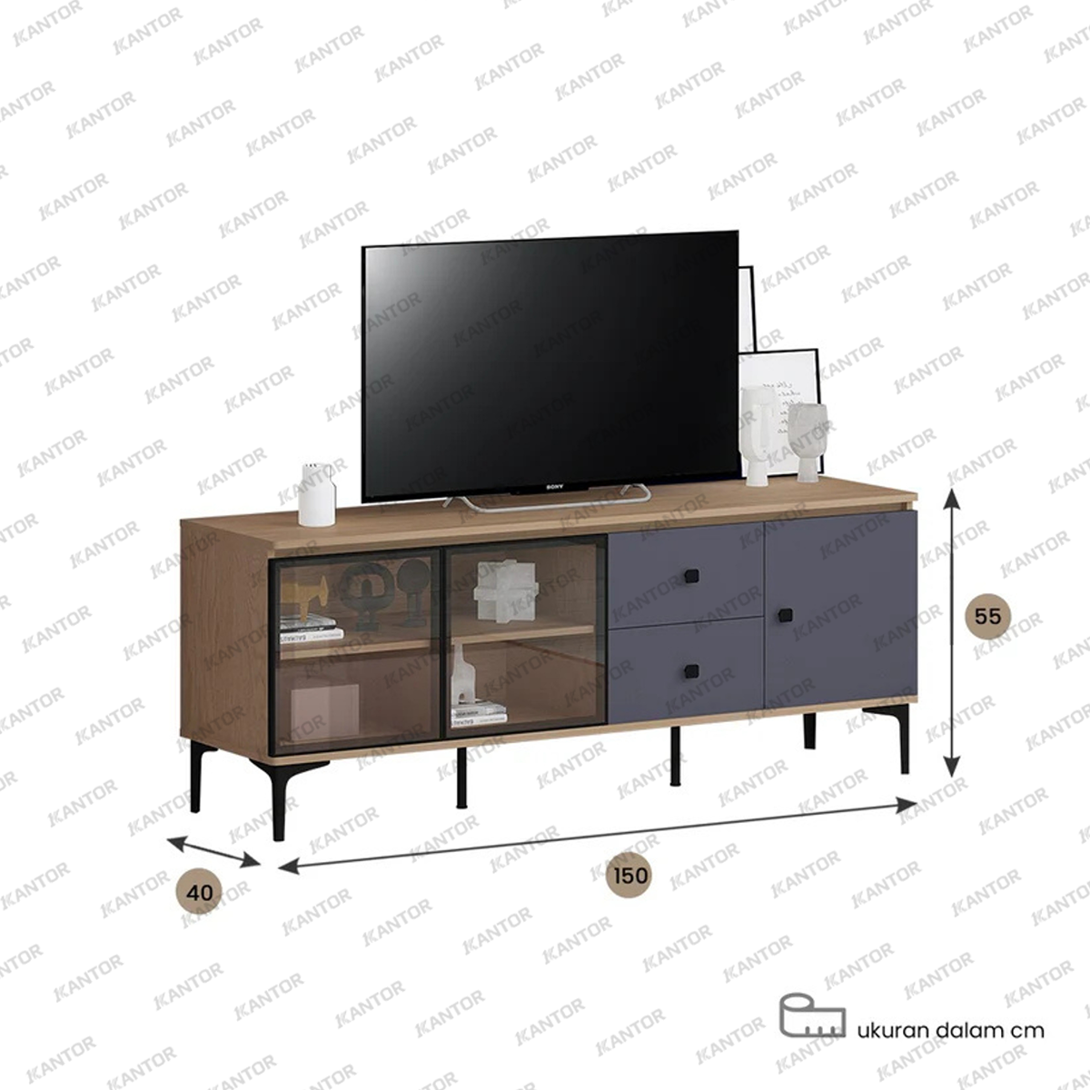 CENA TC-01 meja TV modern berbahan particleboard dengan finishing PVC sheet – Tersedia di Satu Kantor