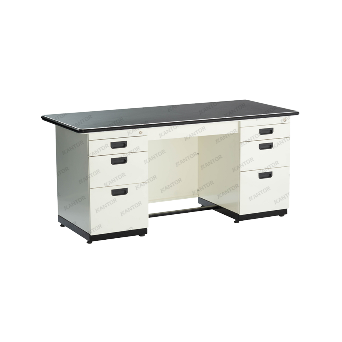 Meja kantor Alba Metal DP 402 meja besi enam laci kokoh dan elegan — Tersedia di 1Kantor.com