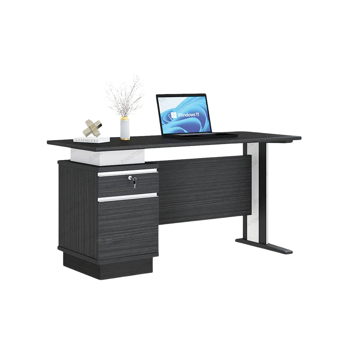Meja Kantor Siantano OT 120 desain modern Walnut untuk office table ruang kerja profesional
