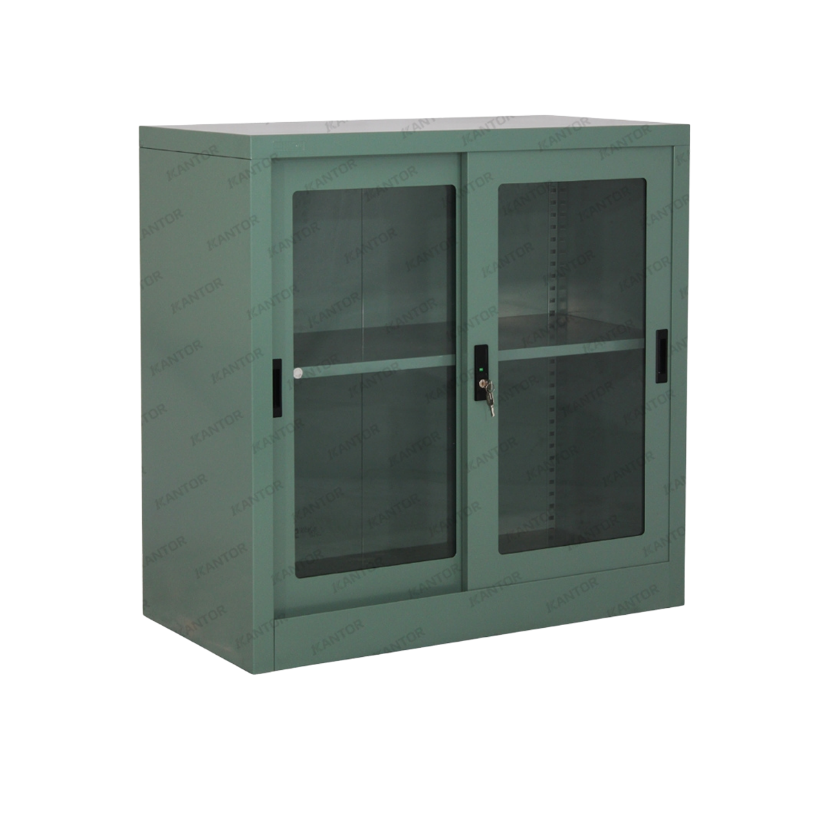 Lemari arsip besi dua pintu kaca geser Alba Metal SDG-207 – Tersedia di 1Kantor.com