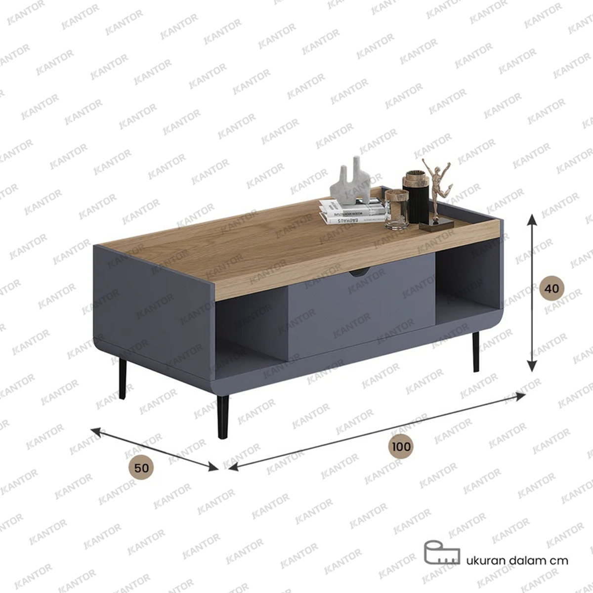 Meja kopi modern dengan ruang penyimpanan terbuka dan pintu variasi – Tersedia di 1Kantor.com