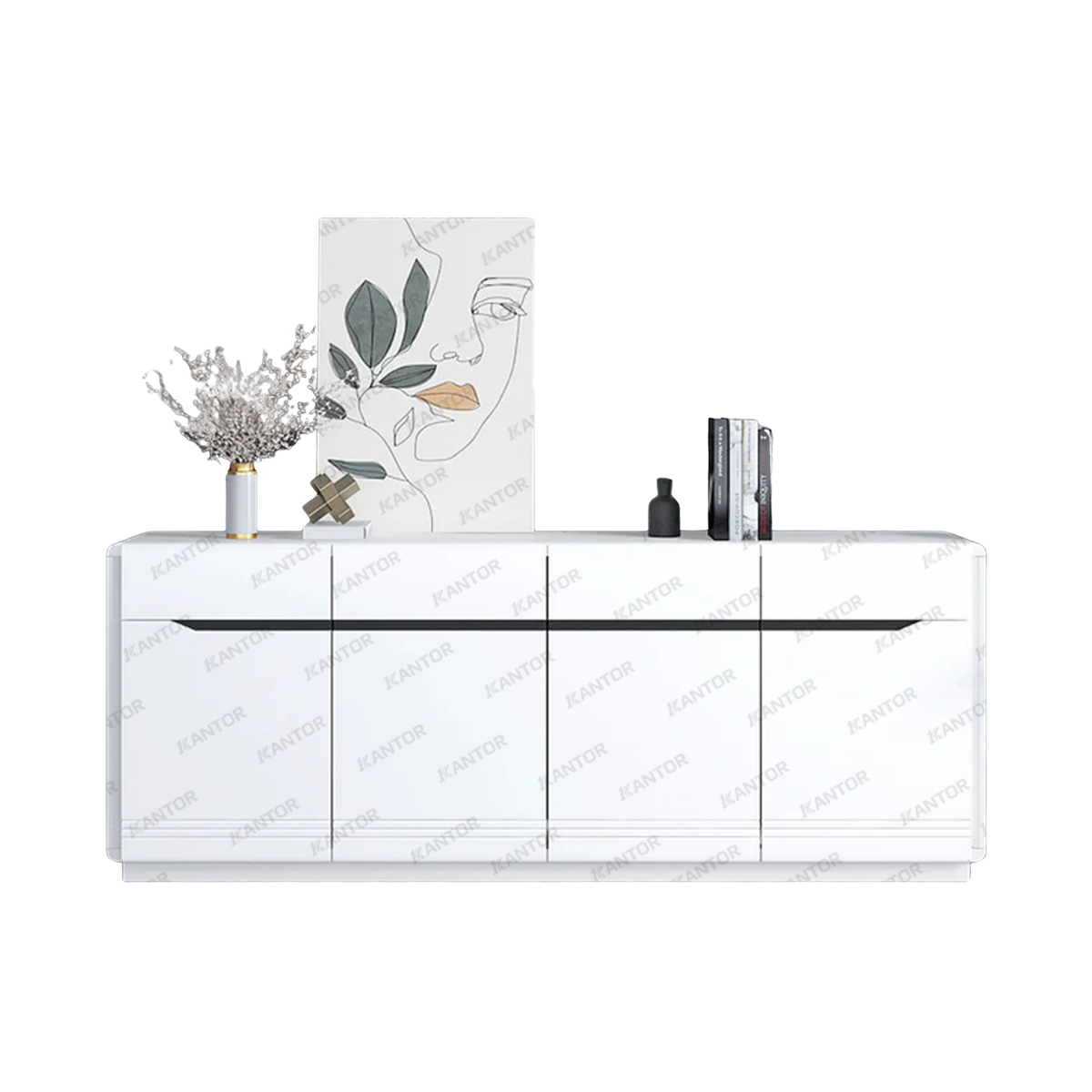 Kabinet CR 011 modern minimalis dengan finishing putih glossy elegan – Tersedia di 1Kantor.com