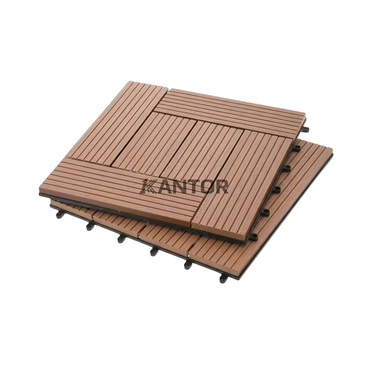 Kayu Asri Decking Tile lantai WPC outdoor dengan sistem interlock – 1Kantor.com