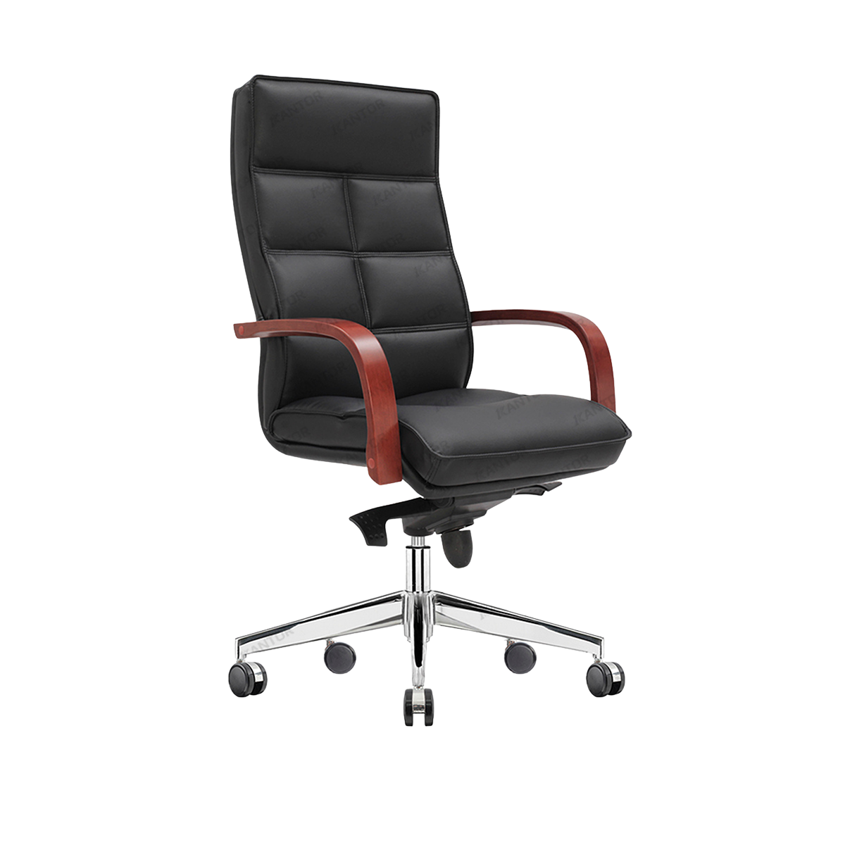 Kursi kantor Ichiko Gramos I S HDT Leather dengan sandaran kayu elegan dan desain eksekutif - Tersedia di 1Kantor.com