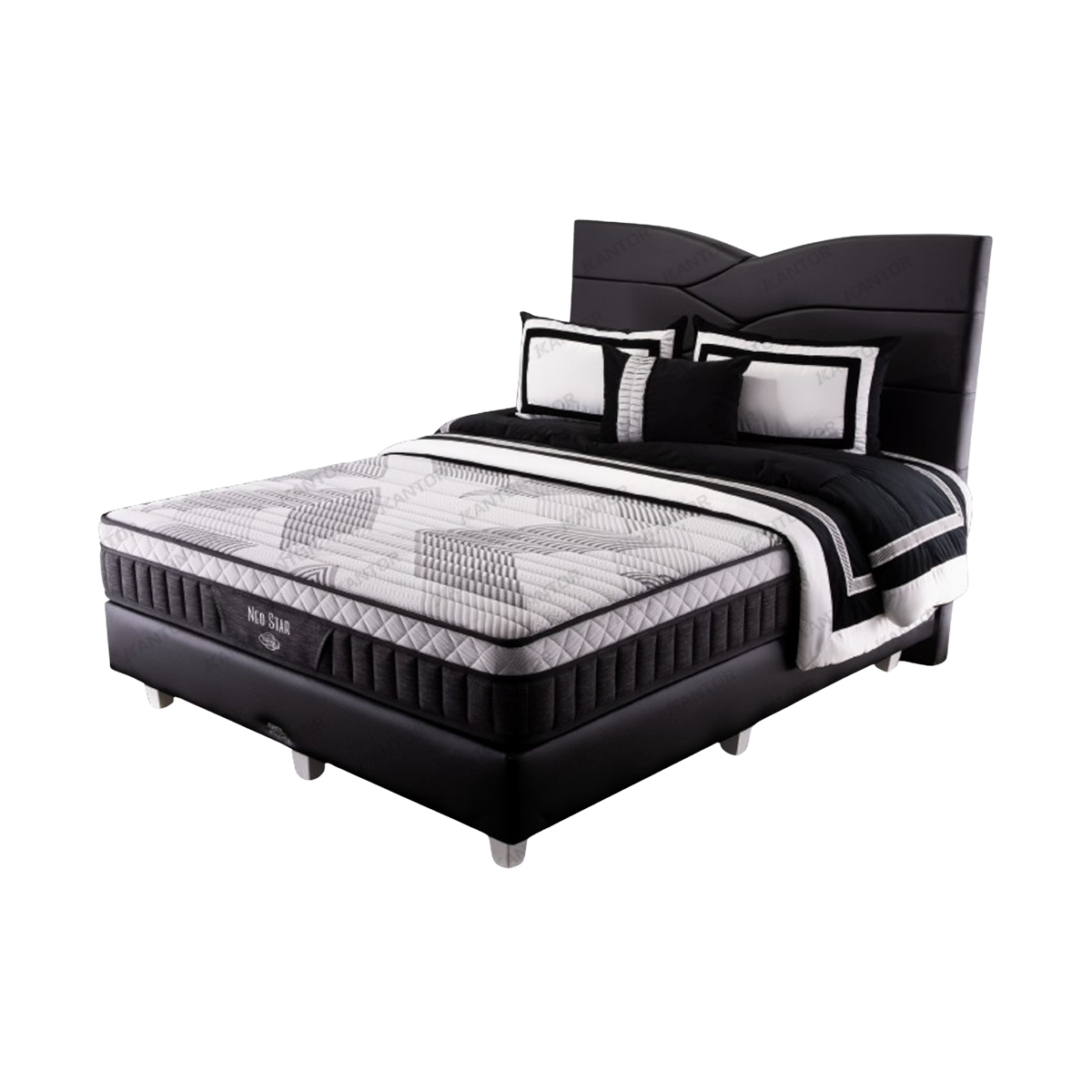 Kasur Comforta Neo Star Black dengan Couple Comfort Springs – Tersedia di 1Kantor