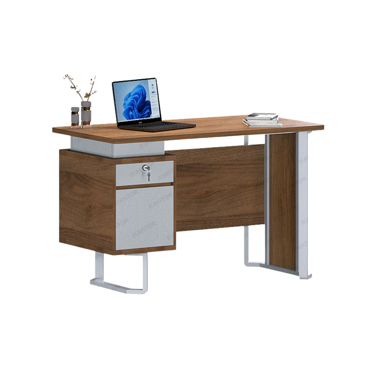Meja Kantor Siantano OT 124 desain modern Romanian Walnut untuk office table ruang kerja