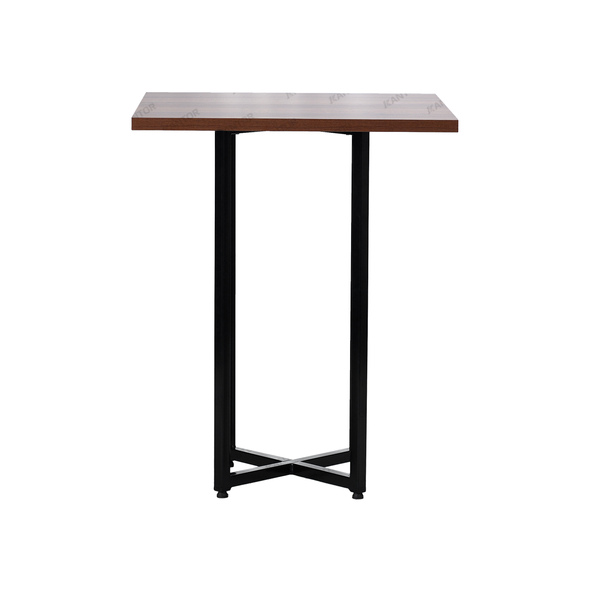 Meja bar modern industrial dengan permukaan kayu dan rangka besi hitam Tersedia di Satu Kantor