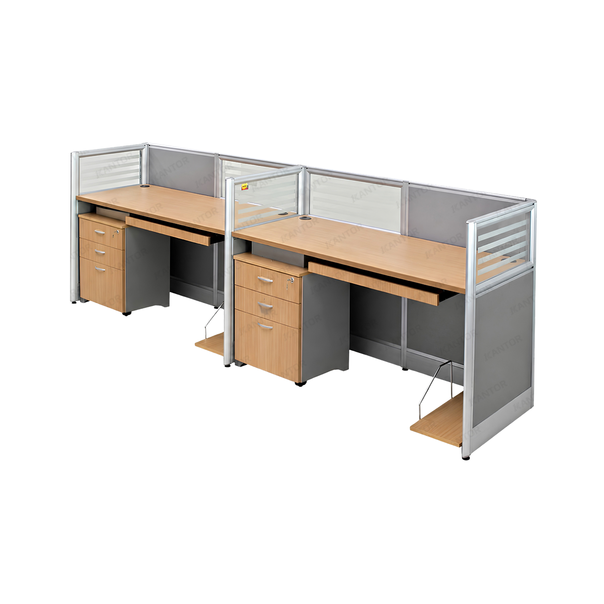 Meja workstation Brother WS 2D dengan desain memanjang untuk menciptakan area kerja kantor yang rapi dan efisien - 1Kantor.com