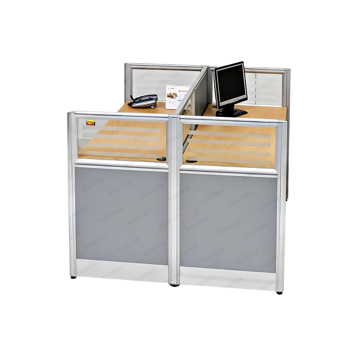 Meja workstation Brother WS 2H dengan sistem pembatas untuk menciptakan area kerja bersama yang rapi - 1Kantor.com