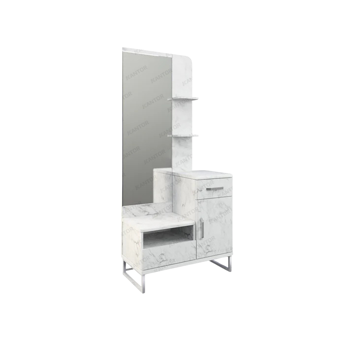 Meja Rias DR MARBLE 01 Meja Rias Aesthetic motif marble dengan cermin besar dan desain elegan.
