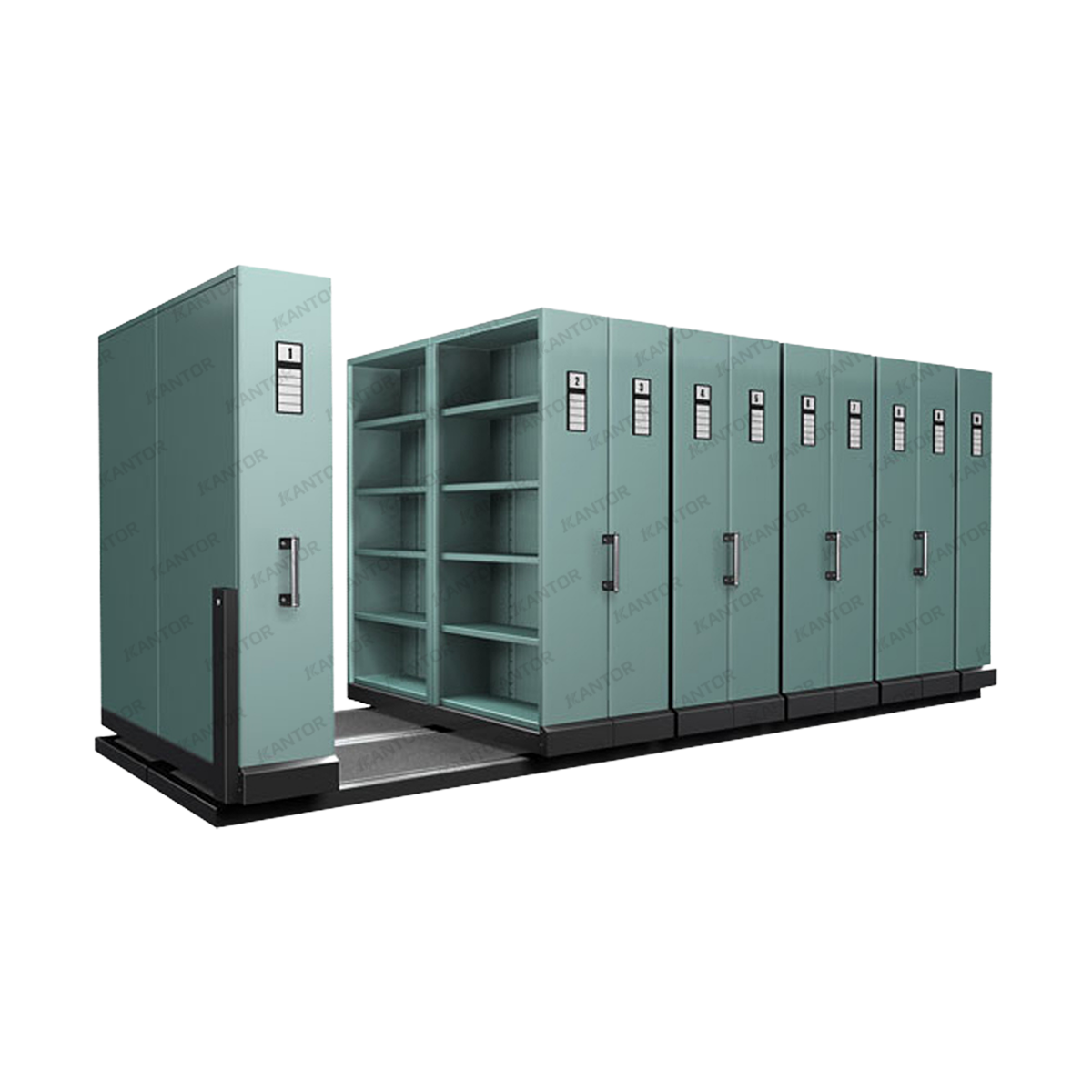 Lemari arsip mobile Alba Metal sistem geser hemat ruang — Tersedia di 1Kantor.com