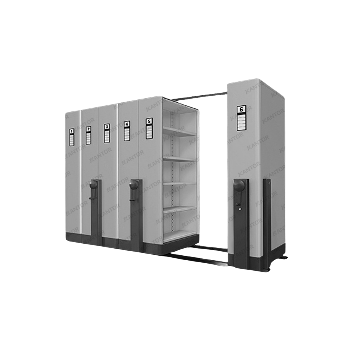 Mobile file Alba Metal MF Aum 102 dengan rel geser dan roda mekanik – Tersedia di 1Kantor.com