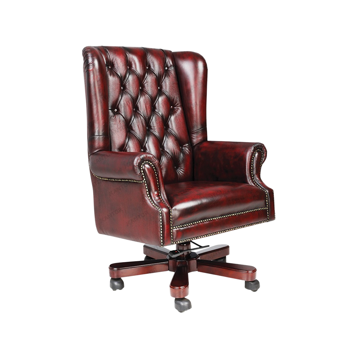 Kursi direktur Ichiko Ponzio bergaya klasik mewah dengan kulit asli - Tersedia di 1Kantor.com