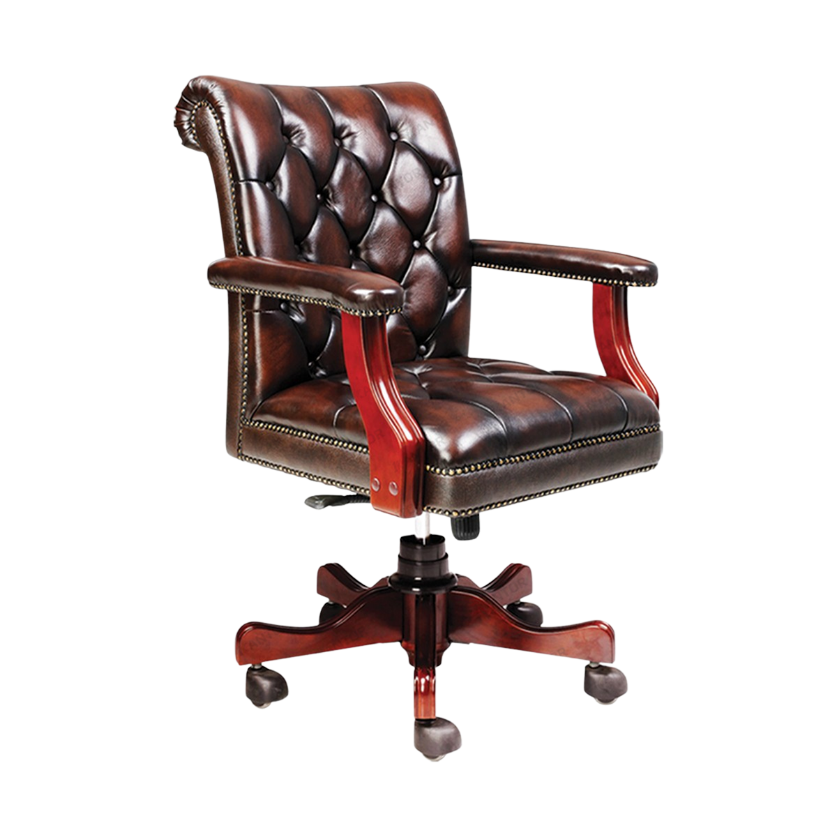 Kursi direktur Ichiko Trilby II low-back kulit asli dengan desain klasik mewah - Tersedia di 1Kantor.com