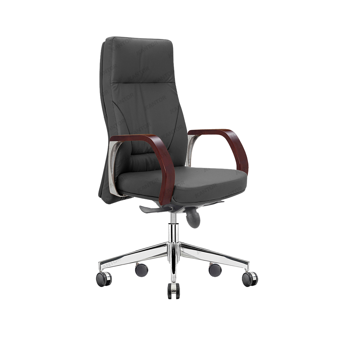 Kursi kantor Ichiko Vianzo I S HDT Leather dengan sandaran kayu elegan dan desain modern - Tersedia di 1Kantor.com