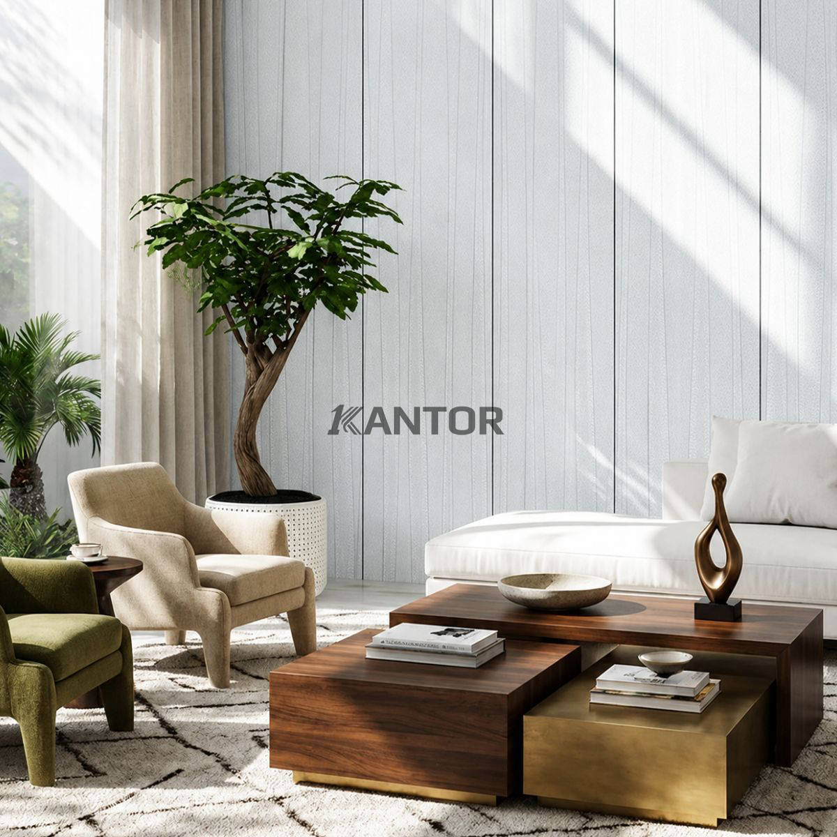 MEVVAH Wallboard 40 panel dinding WPC motif serat kayu tersedia di 1kantor.com